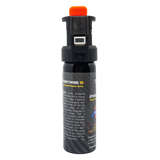 Close‑up of the Streetwise 3‑ounce fogger pepper spray showing the Fire‑Master‑style nozzle and actuator design.