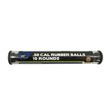 Black .50‑cal rubber balls shown grouped together as non‑lethal training ammunition for the Streetwise Heat pepper launcher.