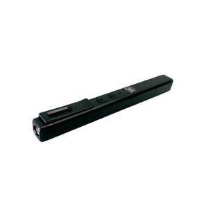 Black Streetwise Hot Rod stun gun photographed from the side, highlighting the dual‑light front end and ergonomic handle.
