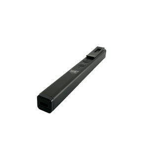 Streetwise Hot Rod rechargeable dual light stun gun with LED flashlight, COB flood light, magnetic base and pocket clip.