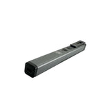 Gray Streetwise Hot Rod dual‑light stun gun shown in a side view, highlighting the elongated body, dual front lights, and textured grip.

