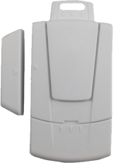 Image displaying the rear panel of the mini window alarm with the smooth backing used for adhesive mounting.