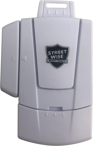 Streetwise Mini Window Alarm showing the device image, and branding.