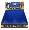 Streetwise pepper spray counter display box featuring printed graphics and slots too add sprays for point‑of‑sale placement.