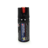 Streetwise 2‑ounce pepper spray label showing product name, twist‑lock safety indicator, and usage instructions.