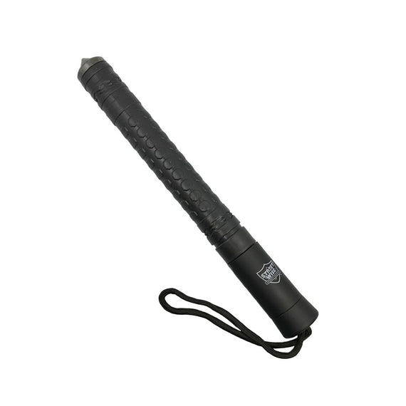 Streetwise push button auto expandable baton with rapid deployment system, textured grip, wrist strap, and nylon holster