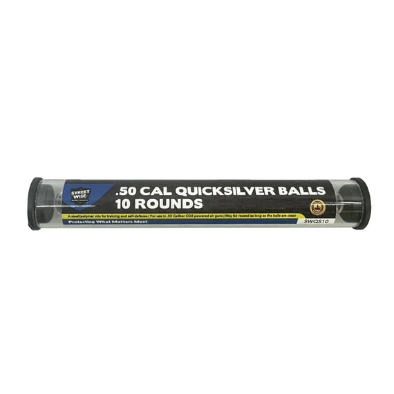 Streetwise .50 caliber Quicksilver hybrid projectiles, 10-round refill tube for the HEAT Pepper Launcher.