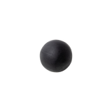 Single black .50‑cal rubber ball shown in close view with a smooth matte spherical design used for training or impact‑based practice.