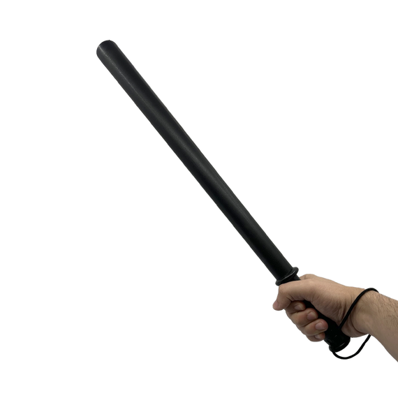 solid black impact‑resistant stick with textured handle