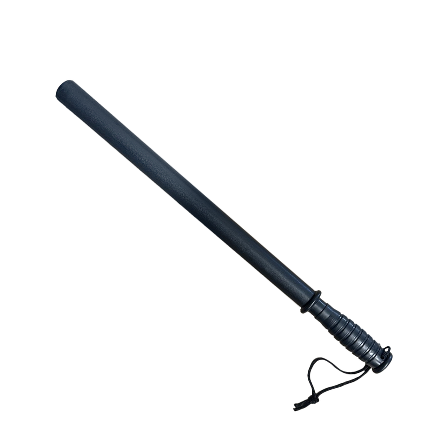 solid black impact‑resistant stick with textured handle