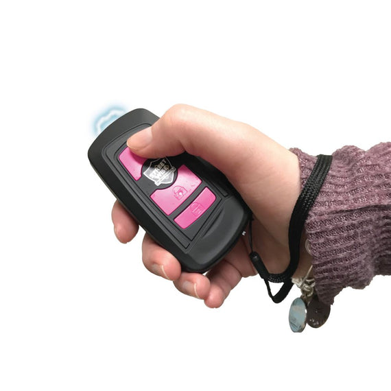 Streetwise Security Razor stun gun in pink shown with slim body design, built‑in flashlight, and textured grip.