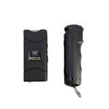 Streetwise self-defense keychain combo with SMACK keychain stun gun and sticky gel pepper spray for personal safety.