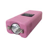 close‑up of SMACK keychain stun gun showing electrodes and bulb for the flashlight