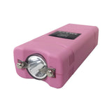 Pink color Smack stun gun showing the electrodes on the front.
