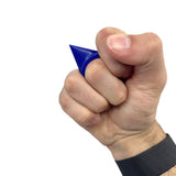 streetwise shar key tooth self defense keyring  blue shown worn