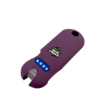 Streetwise Smart Keychain stun gun shown in dark purple with its compact body and built‑in keyring attachment.