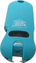 Close view of the Streetwise Smart Keychain teal stun gun showing the exposed electrode prongs at the front of the device.