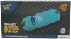Retail packaging for the Streetwise Smart Keychain teal stun gun showing the device image, branding, and listed features on the front of the box.