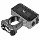 Streetwise Sting Ring Pro 36 million volt rated rechargeable stun gun showing ring grip, LED flashlight and electrical contacts.