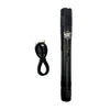 Contents of the Streetwise Streetlight black stun gun package displayed, including the device, holster, charging cable, and instruction manual.
