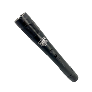 Streetwise Streetlight rechargeable stun gun flashlight with LED light, metal belt clip, and military-grade aluminum body for personal protection.