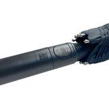 Close‑up view of the Streetwise Stunbrella showing its activation button built into the umbrella‑style handle.
