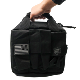 close‑up of velcro r straps inside the casecarry