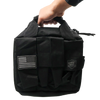 close‑up of velcro r straps inside the casecarry