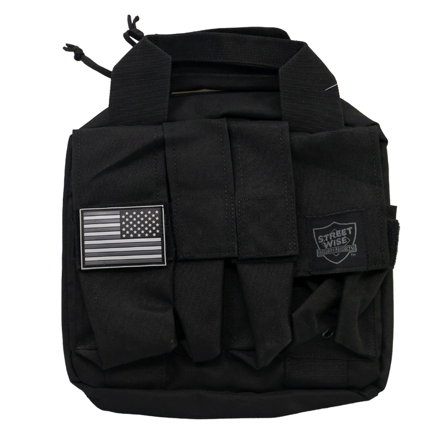 back 1050D nylon double pistol case shown closed from the front