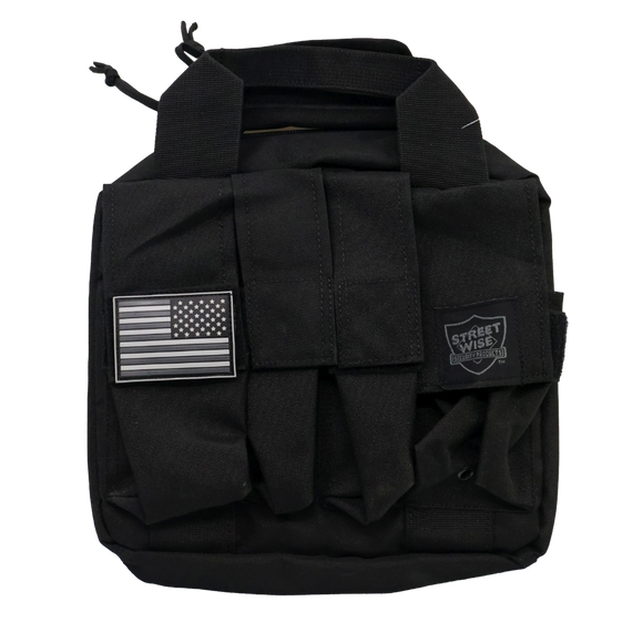 back 1050D nylon double pistol case shown closed from the front