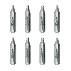 Streetwise HEAT 12 gram CO2 cartridges 8-pack for compatible .50 caliber pepper launchers.