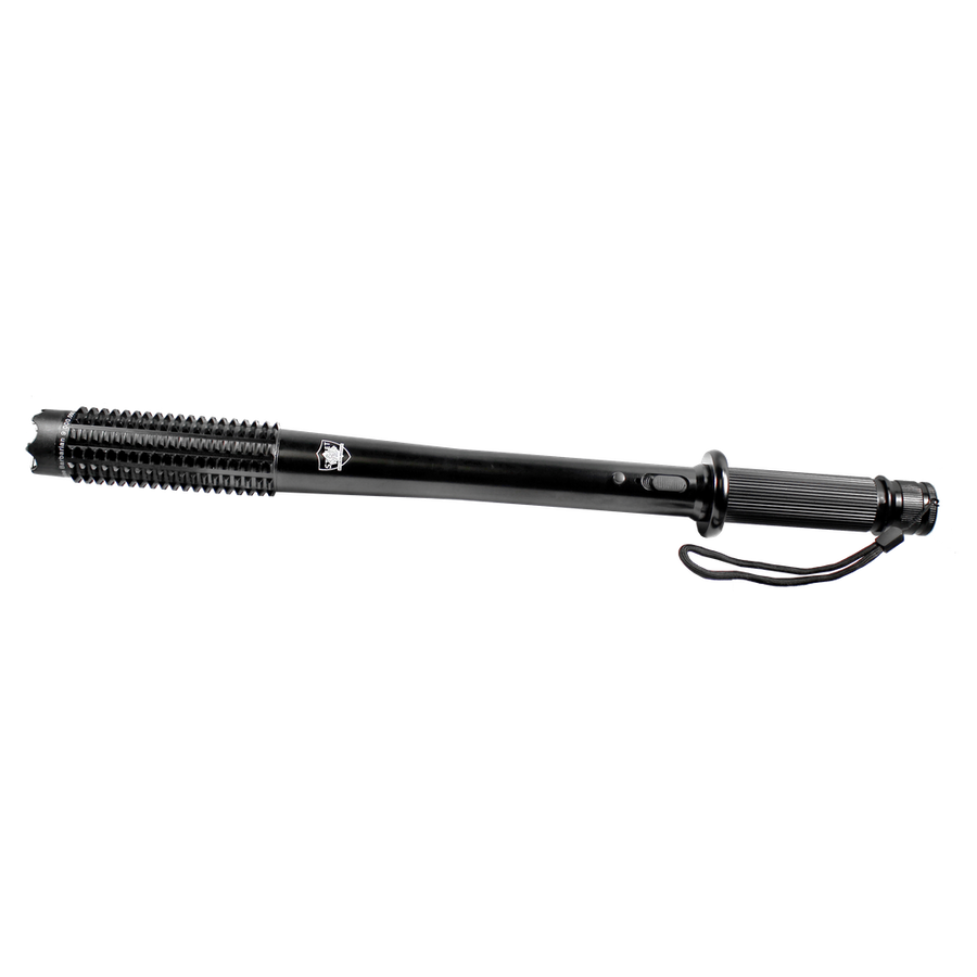 stun baton flashlight with reinforced spiked body