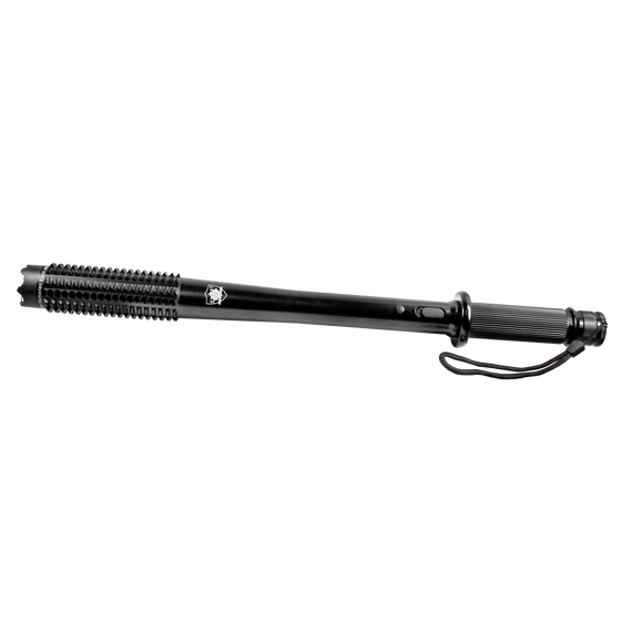 stun baton flashlight with reinforced spiked body