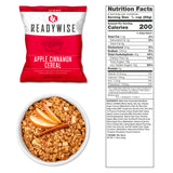 survival food apple cinnamon cereal sealed packet from the backpack kit