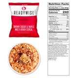 survival food brown sugar and maple multi grain cereal sealed packet from the backpack kit
