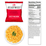 Cheesy Macaroni freeze‑dried entrée pouch shown with 6 total servings for preparedness and pantry planning