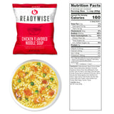 Chicken Flavored Noodle Soup freeze‑dried pouch with 6 total servings for emergency meals