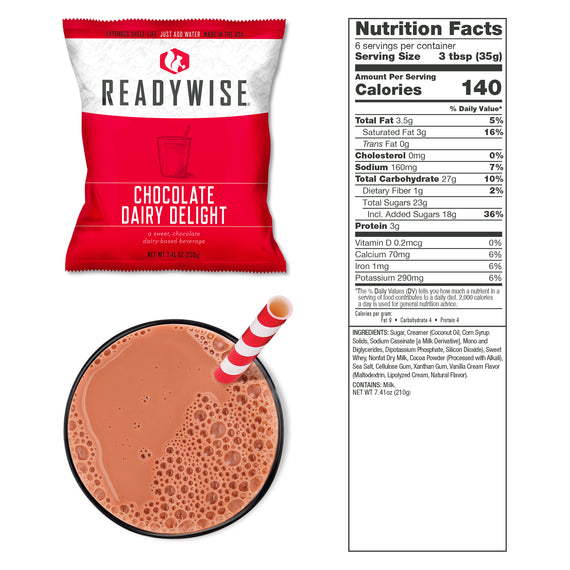 60 serving chocolate milk emergency drink bucket with long-term food storage beverage mix