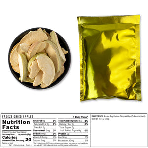 freeze‑dried apples survival‑food pouch shown with long‑shelf‑life packaging for emergency preparedness and pantry storage
