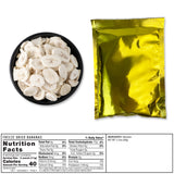 shelf‑stable freeze‑dried banana pouch displayed as part of a survival‑food assortment for long‑term storage