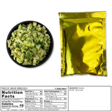 freeze‑dried broccoli survival‑food pouch shown with long‑shelf‑life packaging for emergency preparedness and pantry storage