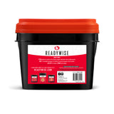 360‑serving freeze‑dried coffee shown in a sealed storage bucket with product label.