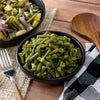 freeze‑dried green beans presented in a serving dish, displayed as part of a long‑term survival‑food assortment
