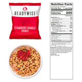 strawberry granola crunch survival‑food pouch shown with long‑shelf‑life packaging for emergency preparedness and pantry storage