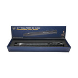 front view of the Tail‑Press 21‑inch EZ‑Close baton packaging featuring imagery of the baton and key details