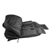 Interior of a takedown carbine tactical backpack showing padded compartments arranged for rifle components and accessories.
