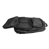 Takedown carbine pack interior featuring velcro straps designed to hold firearm parts firmly in place.