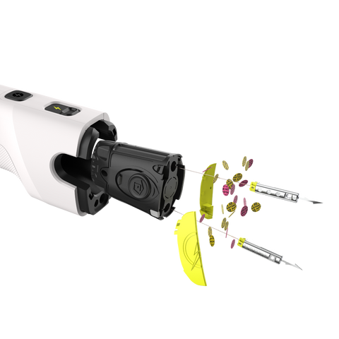 “TASER Bolt 2 shown from the front highlighting its compact, discreet design.”