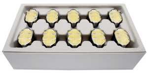 10‑pack of TASER live cartridges arranged in a row for C2, Bolt, Pulse, and Pulse+ devices