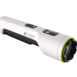 “TASER StrikeLight 2 flashlight shown from the front with light bezel visible.”